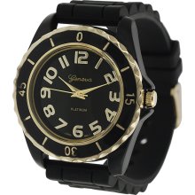 Geneva Platinum Women's Chronograph-style Silicone Watch (Women's Chronograph-style Silicone Watch)