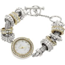 Geneva Platinum Women's Rhinestone-accented Toggle Watch