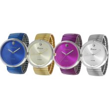 Geneva Platinum Women's Stretch Link Watch (Blue)