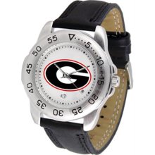 Georgia Bulldogs UGA Mens Leather Sports Watch