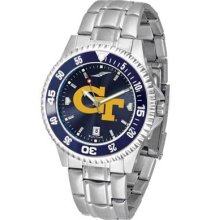 Georgia Tech GT Men's Stainless Steel Dress Watch