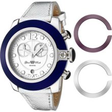 Glam Rock Watches Women's So-Be Mood Chronograph White Dial Silver Lea