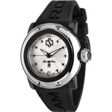 Glam Rock Women's Miss Miami Beach Silver Guilloche Dial Black Silicon