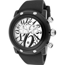 Glamrock Women's Miami Beach Chronograph White Enamel Dial Black Silic