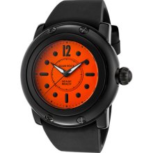 Glamrock Women's Miami Beach Bright Orange Dial Black Silicone