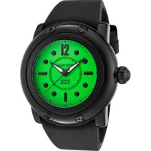 Glamrock Women's Miami Beach Bright Green Dial Black Silicone