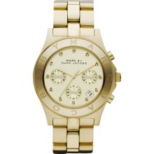 Gold Marc by Marc Jacobs Gold Tone Signature Bezel Watch - Jewelry