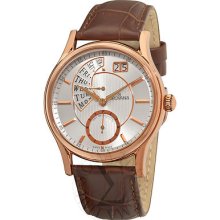 Grovana Mens Retrograde Dial Brown Strap Quartz Watch 1718.1562