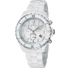 Grovana Women's White Dial White Ceramic Chronograph Quartz