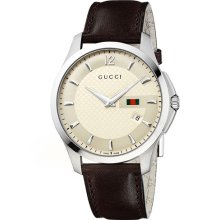 Gucci 'G Timeless' Leather Strap Watch Brown