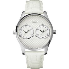 Guess Men's Designer Trend Deuce Dual Time Leather Strap Watch W80043g1