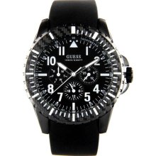 Guess U96017G1 Black Dial Black Rubber Strap Men's Watch