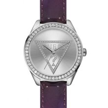 Guess Women Purple Leather Strap Watch W65010l7