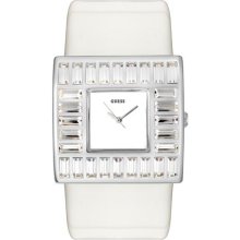 Guess Women's White Crystal White Leather