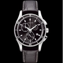 Hamilton Men's H37512331 Jazzmaster Seaview Black Chronograph Dial Watch