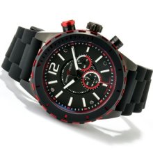 Infrared Men's Red Mission Quartz Chronograph Rubber Strap Watch