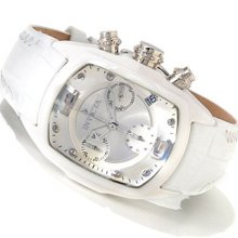 Invicta 0310 Women's Lupah Revolution White Ceramic Leather Strap Silv