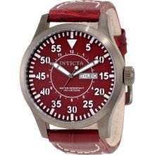 Invicta 11203 Specialty Red Dial Red Leather Men's Watch