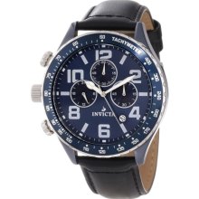 Invicta Men's 11250 Ceramic Chronograph Blue Dial Black Leather Watch