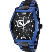 Invicta Men's Blue Stainless Steel Vortiz Reserve Chronograph Black Dial Date Display 0748