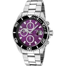 Invicta Men's Pro Diver Chronograph Purple Dial Stainless Steel ...