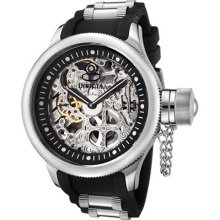 Invicta Men's Russian Diver Mechanical Black Polyurethane and Sta ...