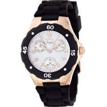 Invicta Women's 0715 Angel Collection Rose Gold-Tone Black Polyurethan