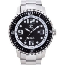 Izod Men's IZS5/1.BLACK Silver Stainless-Steel Quartz Watch with ...