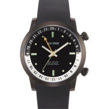 Jack Spade 'Cortlandt' Dual Time Rubber Strap Watch, 43mm