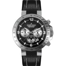 Jacques Lemans Powerchrono 09 1-1485A Gents Black Leather Strap