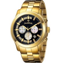 JBW Men's Delano Watch in Gold with Black Dial