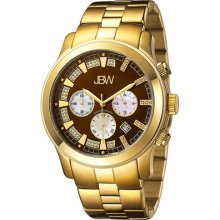 JBW Men's Goldtone Steel 'Delano' Chronograph Diamond Watch ...