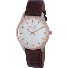 Johan Eric Men's JE9000-12-001 Rose gold IP Silver Dial Brown Leather