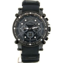 Jojino J1173A Rubber Band Black Steel 2.25 ct Men's Diamond Watch