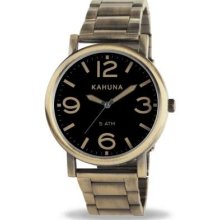 Kahuna Men's Gun Over-Sized Brushed Gold Ion Plated KGB-0004G Watch