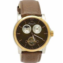 Kenneth Cole Men s Mechanical KC1464 Brown Leather Analog Watch