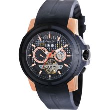 Kenneth Cole New York 'Mohawk' Automatic Watch Black/ Rose