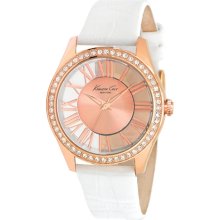 Kenneth Cole NY Ladies White Transparency Rose Gold Watch