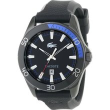 Lacoste Men's Sport Navigator Black Band Blue Accent Analog Watch 2010552