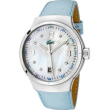 Lacoste Women's Tie Break White Diamond Dial Blue Strap Watch 2000377