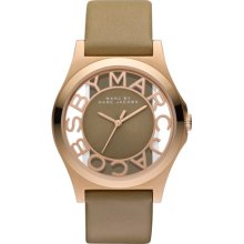 Ladiesâ€™ Rose Gold-Tone & Gingersnap Colored Leather Watch