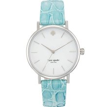 Ladiesâ€™ Silver-Tone & Leather Watch