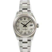 Ladies Stainless Steel And Factory Diamond Rolex Datejust Watch 179174