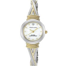 Ladies' Two-Tone Crisscross Bangle Watch