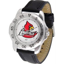 Louisville Cardinals Mens Leather Sports Watch