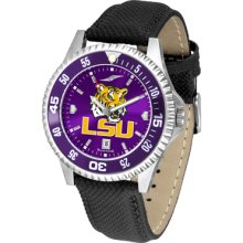 LSU Tigers Competitor AnoChrome Poly/Leather Band Watch