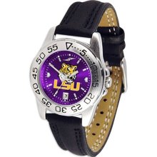 LSU Tigers Louisiana State Ladies Leather Band Sports Watch