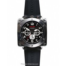 Lum-Tec Mens Bull Chronograph Stainless Steel Silver-Black A10