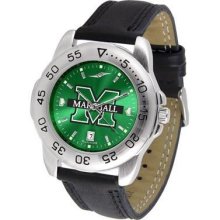 Marshall University Men's Leather Band Sports Watch