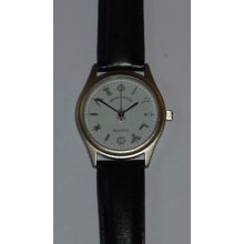 Masonic Wrist Watch, Anodised, White Dial Black Strap